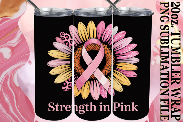 Cheerful evenings 20oz tumbler wrap, Breast Cancer