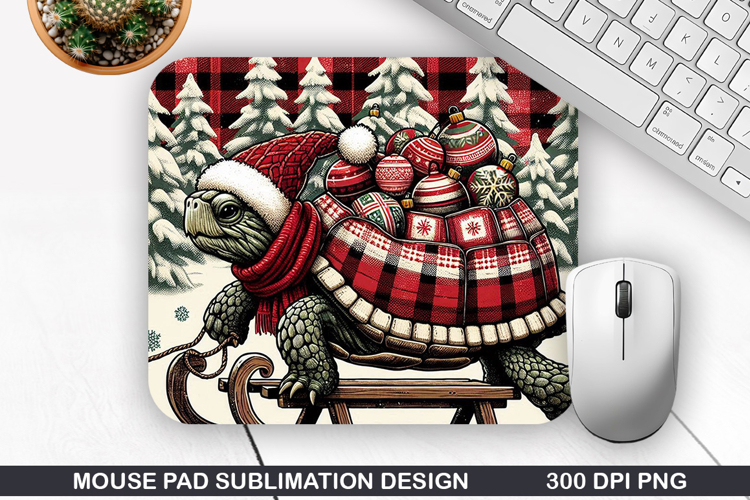 Turtle Mouse Pad Sublimation, Christmas Mouse Pad PNG