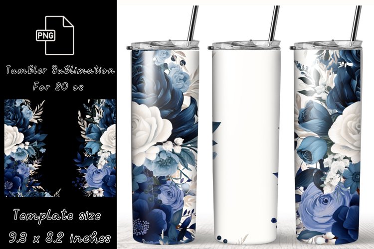 Flower tumbler wrap, Add Your Name custom tumbler wrap example image 1