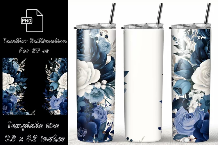 Flower tumbler wrap, Add Your Name custom tumbler wrap