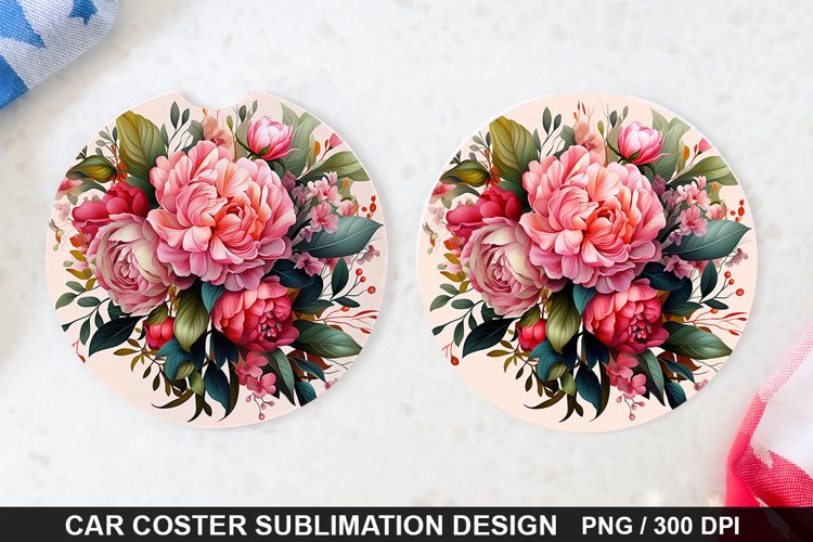 Bouquet Flowers - Coaster Sublimation Design