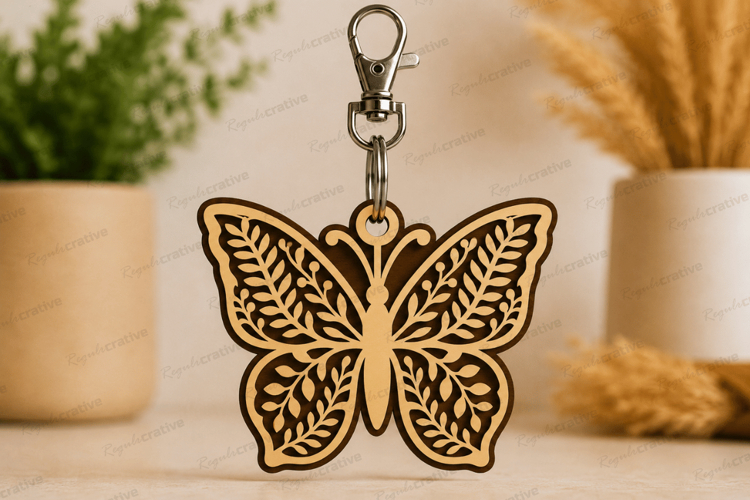 Butterfly Keychain Laser Cut SVG File butterfly keychain svg