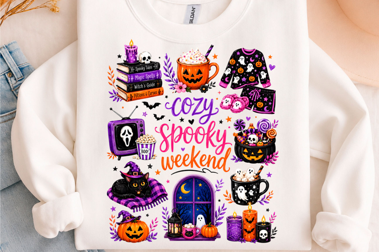 Cozy Spooky Weekend Halloween PNG