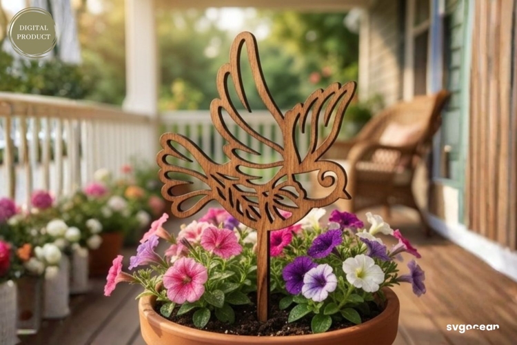 Spring Bird Garden Stake Laser Cut | Glowforge | SVG