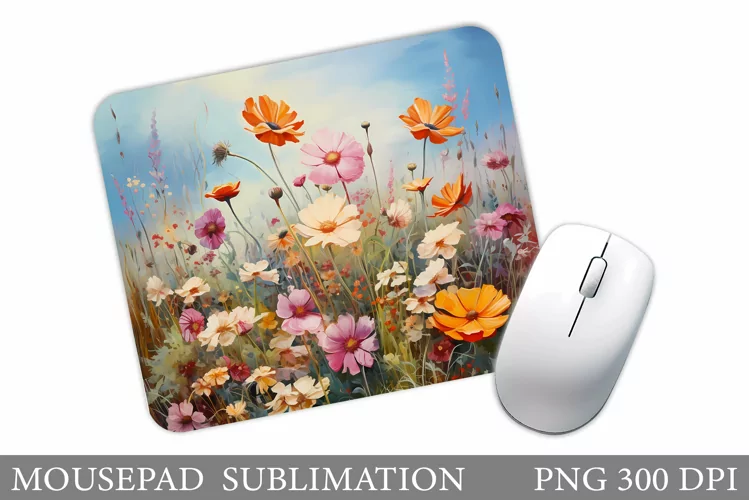 Wildflowers Mouse Pad. Flowers Mouse Pad Sublimation