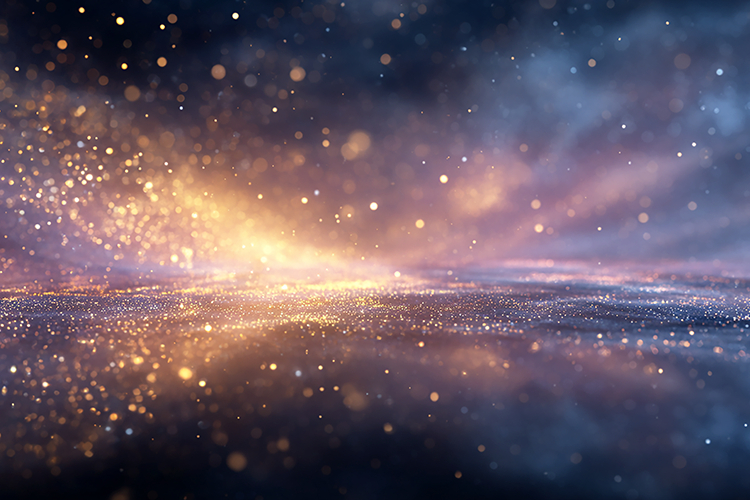 Sparkling lights & glittering particles in space