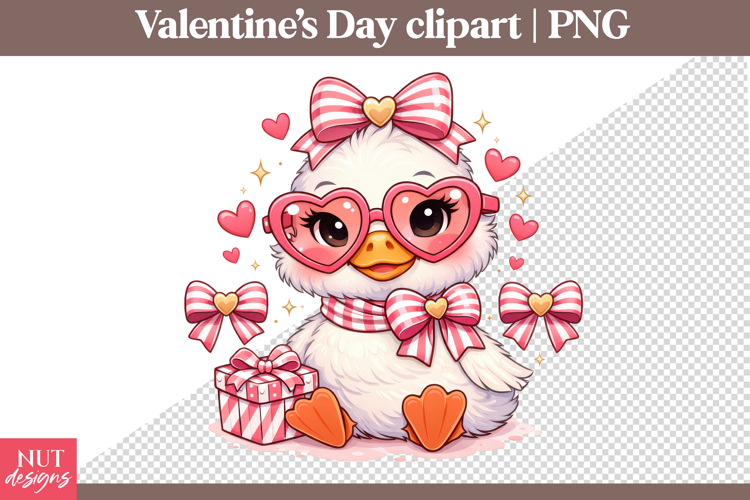 Valentines day clipart Pretty Duck Funny sublimation