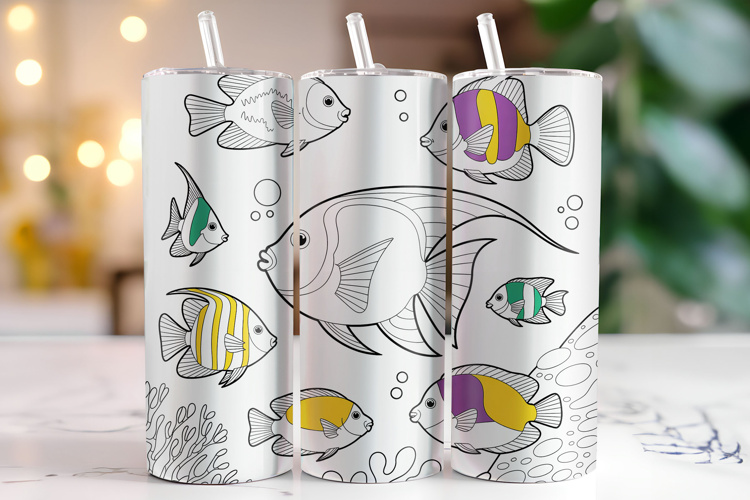Fishes Tumbler Wrap | Sublimation | Tumblers