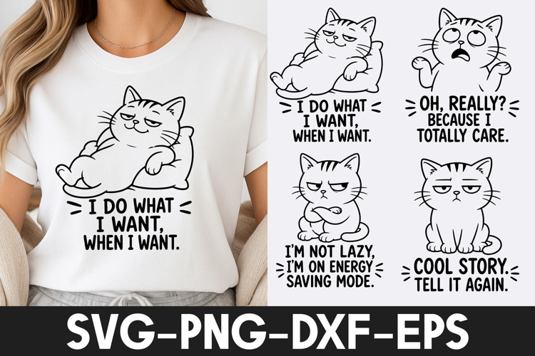 Funny Sarcastic Cat Quotes SVG