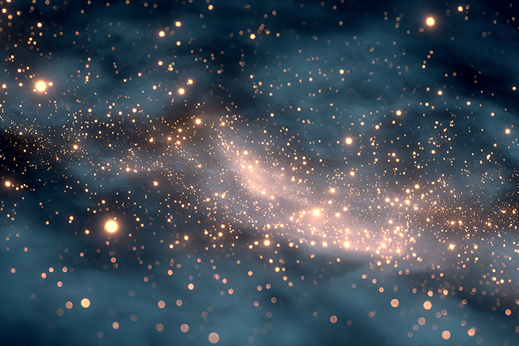 A galaxy with numerous stars and a nebula in space