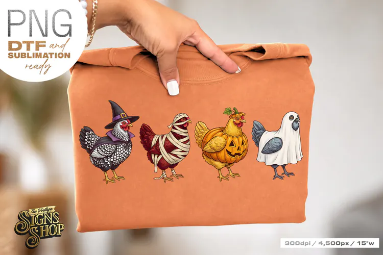 Halloween Chicken DTF PNG