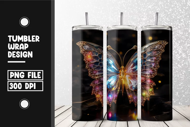 Butterfly Tumbler Wrap | Sublimation | 20 oz Skinny Tumbler