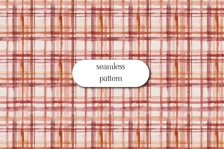 Watercolor Plaid Seamless Pattern | Rustic Autumn Check