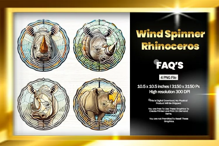 Rhinoceros Wind Spinner Sublimation - 04 Variations