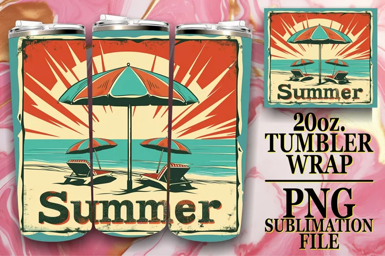 Summer Vibes Sublimation,Tumbler Wrap 20oz