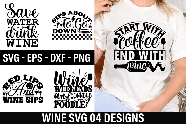 Wine SVG Design - Start with coffee end with wine