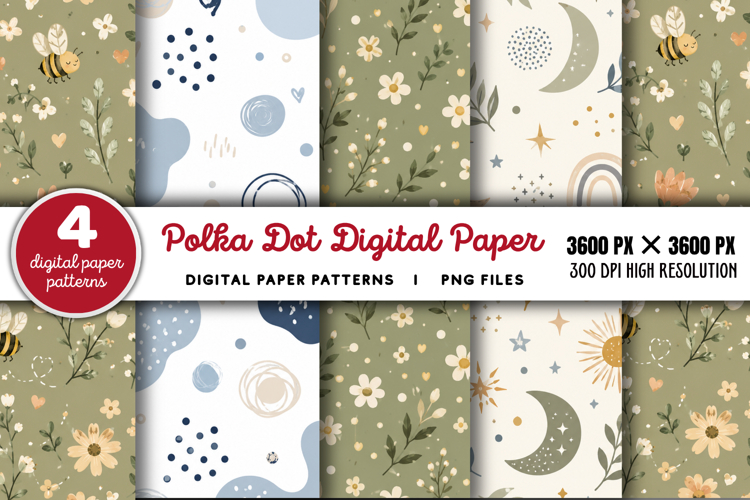 Polka Dot Digital Paper PNG
