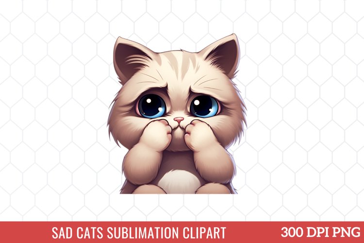 Sad Cats Sublimation Clipart example image 1
