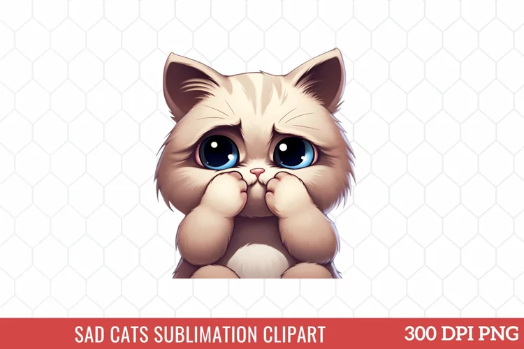 Sad Cats Sublimation Clipart