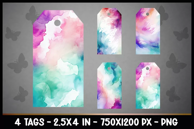 4 Watercolor Product Gift Tags PNGs| Product Tags PNGs