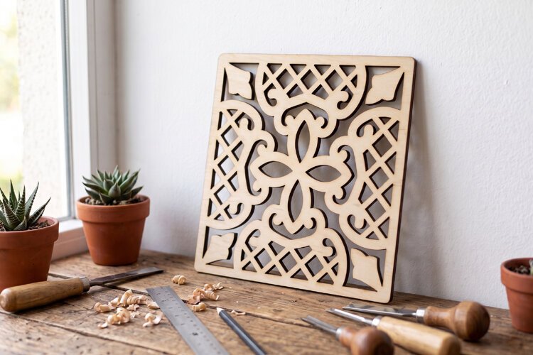 Square Decorative Panel SVG | Laser Cut File example image 1