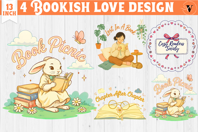 Bookish Sublimation designs | Cute Reading Book Lover png