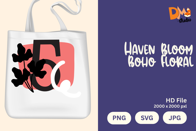 Haven Bloom Boho Floral Monogram