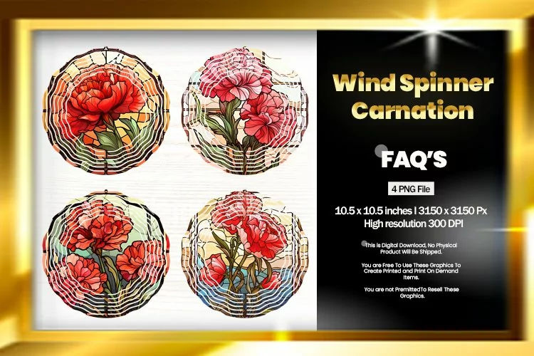 Carnation Wind Spinner Sublimation - 04 Variations