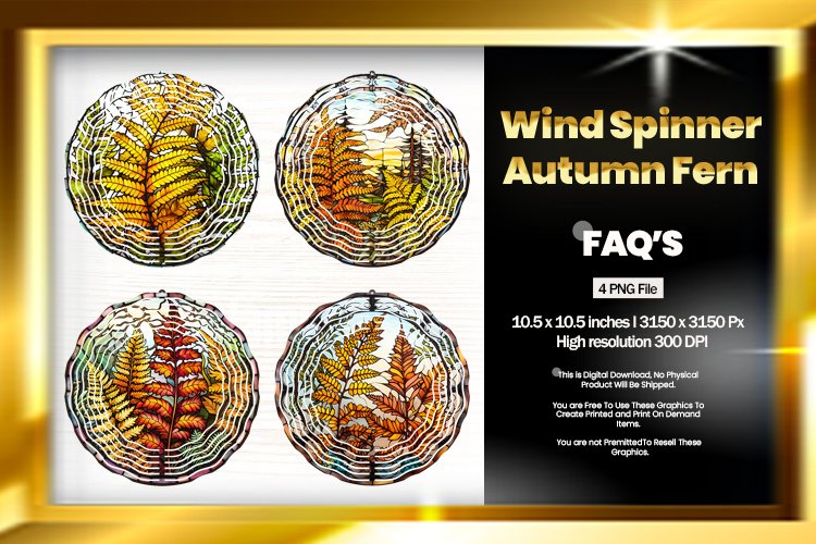 Autumn Fern Wind Spinner Sublimation - 04 Variations