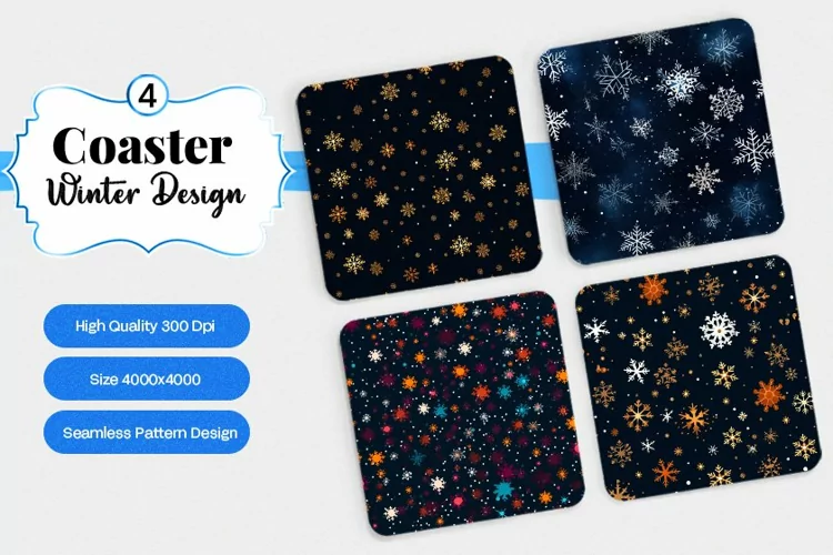 Square Coaster winter snow Sublimation