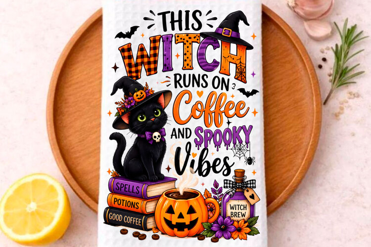 Halloween Kitchen Towel PNG, Funny Halloween PNG, example image 1