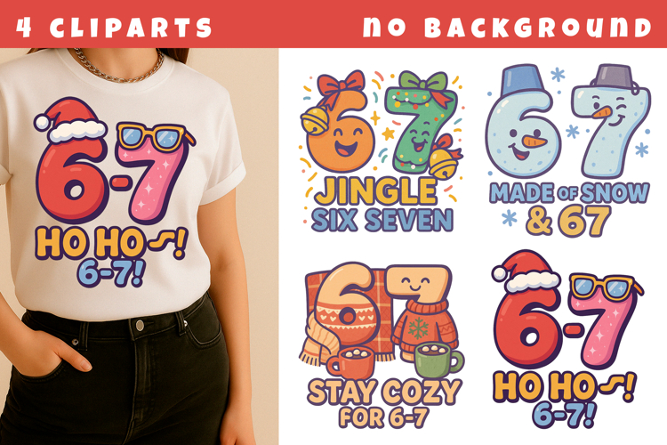 Christmas 67 Meme Clipart | Funny Six Seven PNG