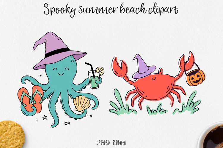 Summer Halloween Clipart Beach PNG Designs.