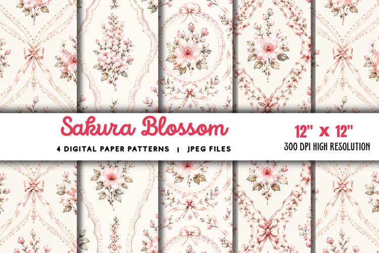 Sakura Blossom Digital Paper JPG