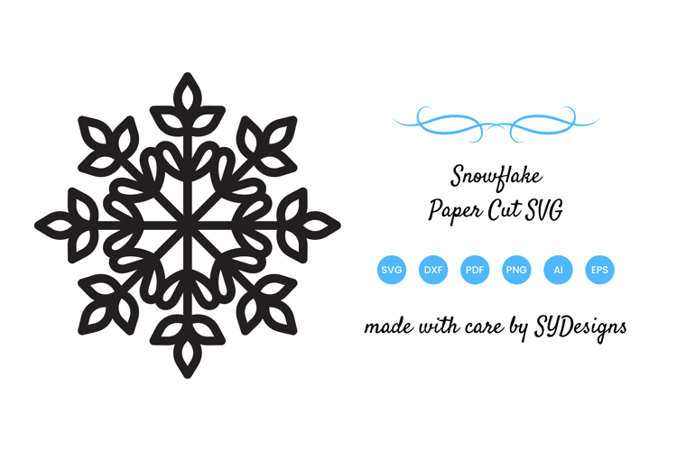 Snowflake Paper Cut SVG - Christmas Decoration Papercut