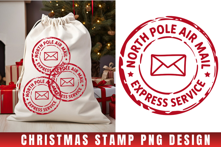 Christmas Stamp Clipart, Christmas Retro sublimation PNG