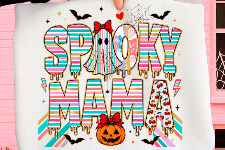 Retro Spooky Mama Png T-shirt