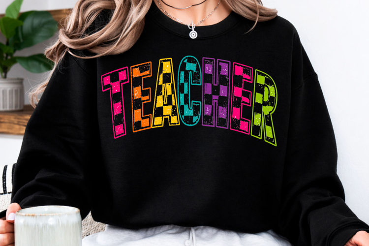 Retro Pattern Teach PNG, Teacher PNG