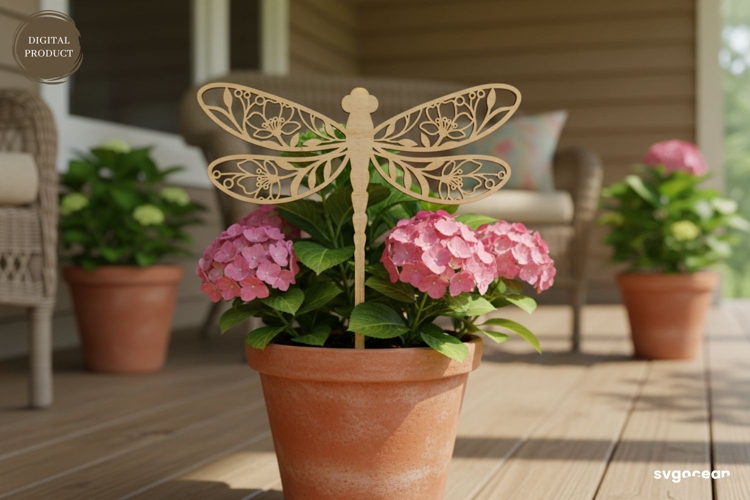 Dragonfly Garden Stake Laser Cut | Glowforge | SVG