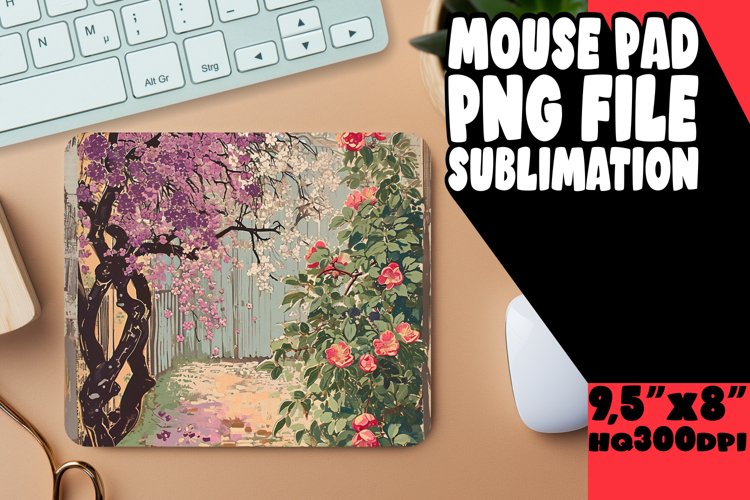 Spring Serenity: Tree Pattern Mouse Pad example image 1