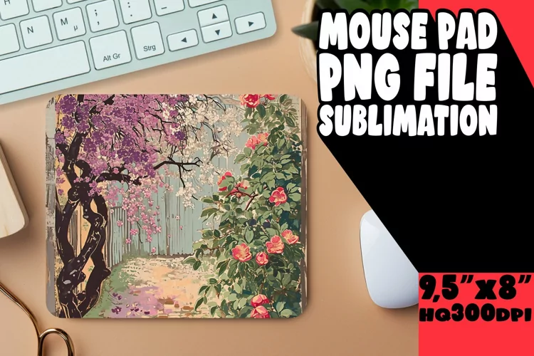 Spring Serenity: Tree Pattern Mouse Pad