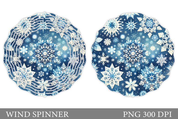 Snowflakes Wind Spinner. Christmas Wind Spinner Sublimation example image 1