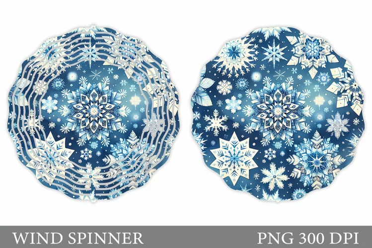 Snowflakes Wind Spinner. Christmas Wind Spinner Sublimation