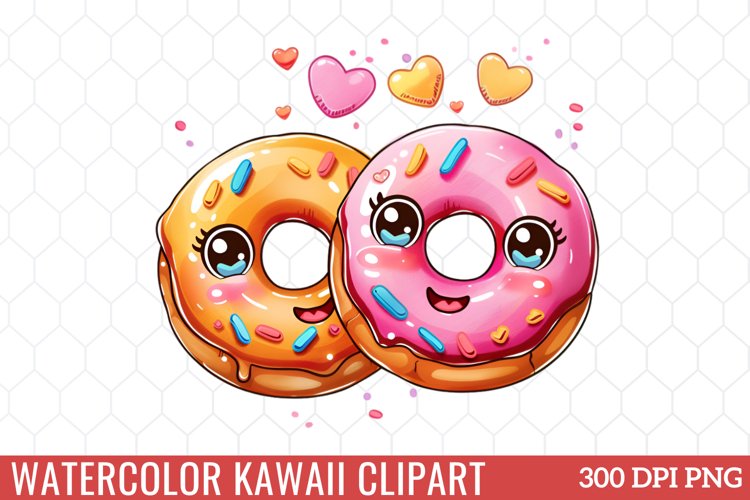 Watercolor Kawaii Clipart