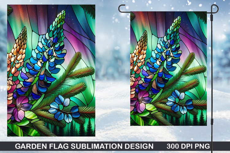 Flowers Garden Flag Sublimation| Winter Garden Flag PNG