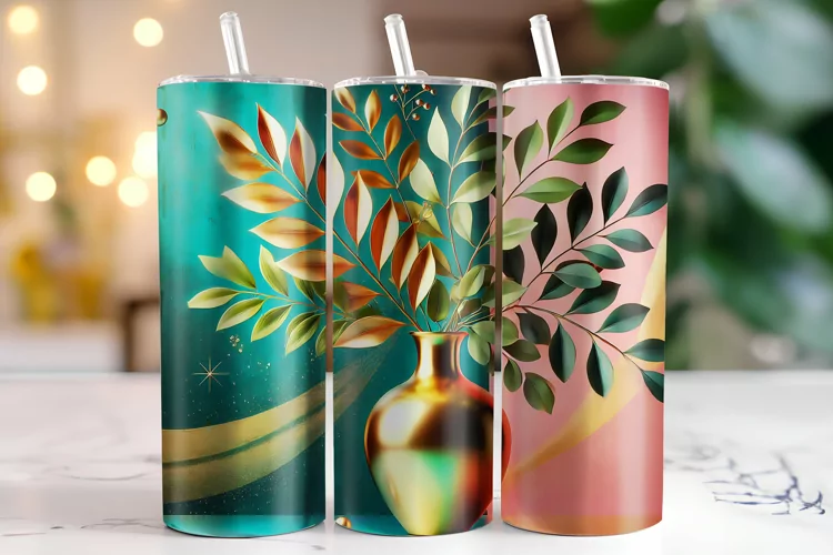 Floral Vase Tumbler Wrap | Sublimation | Tumblers