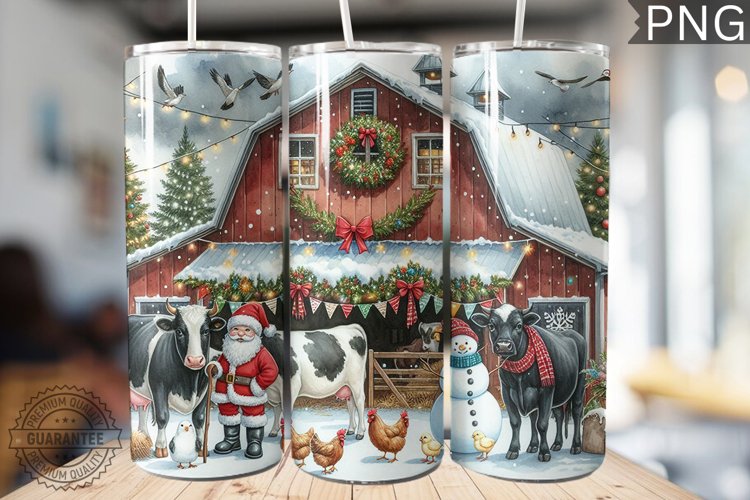 Farm Animals Tumbler Wrap - Christmas Tumbler Design