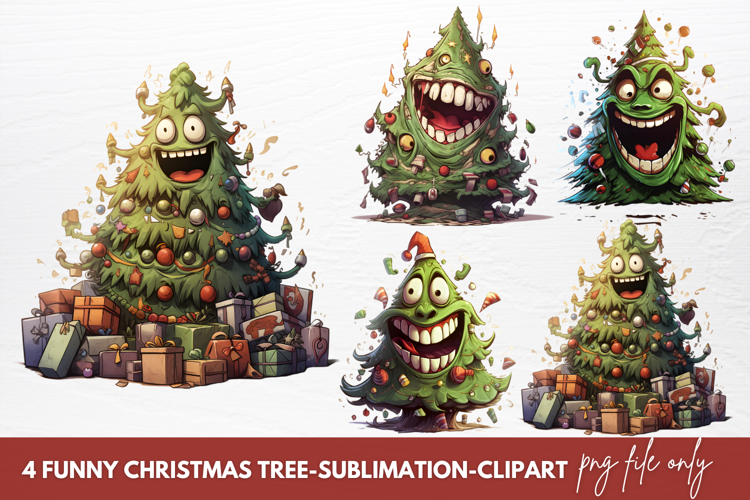 Funny Christmas Tree Sublimation Clipart