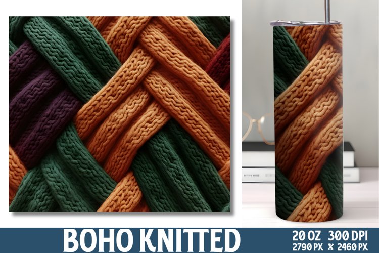 Boho Knitted Papers Tumbler Wrap