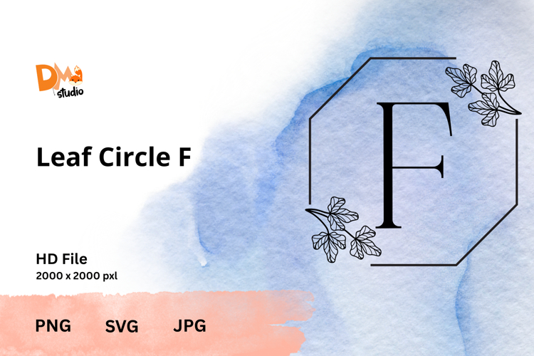 Leaf Circle Monogram - Elegant Botanical Letter JPG|PNG|SVG